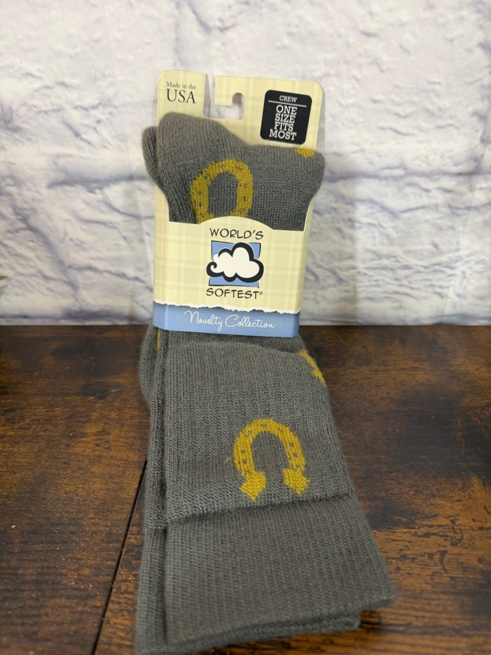 World's Softest Horseshoe Crew Sock- NWT